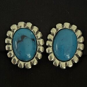 Large Faux Turquoise Earrings